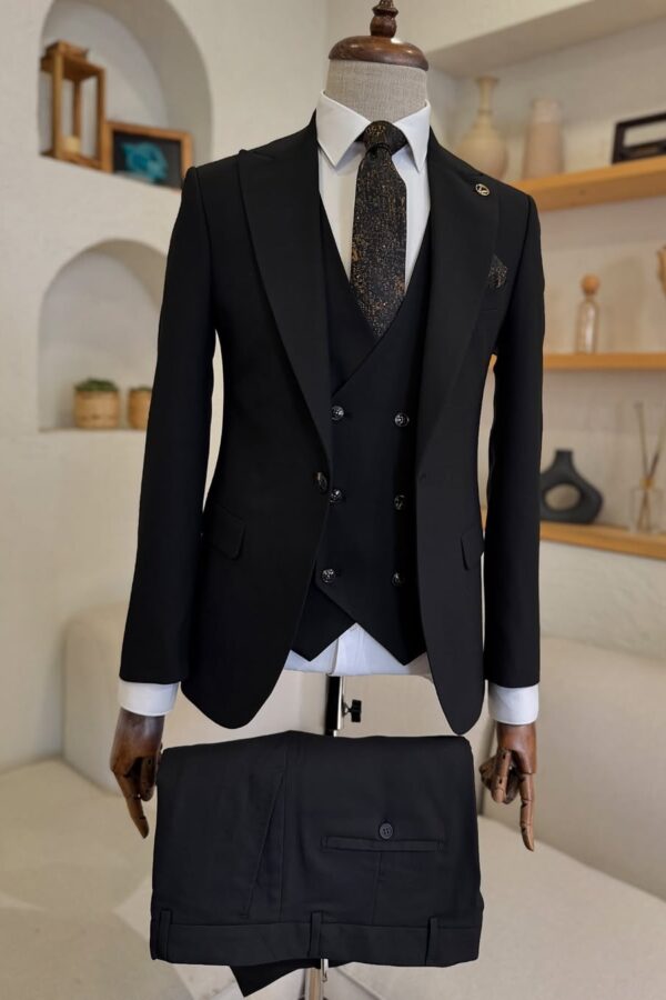 The London Dove Gray Textured Three Piece Suit