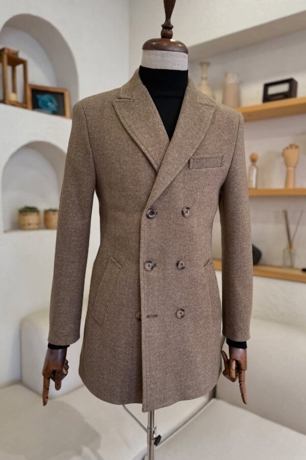 The Milan Sandstone Beige Double Breasted Coat