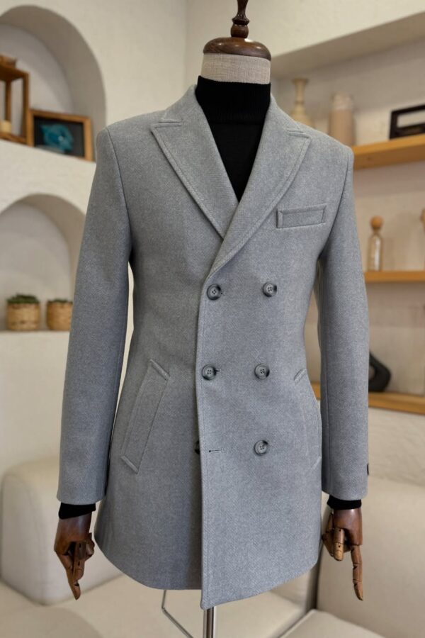 The Oslo Frost Grey Double-Breasted Coat
