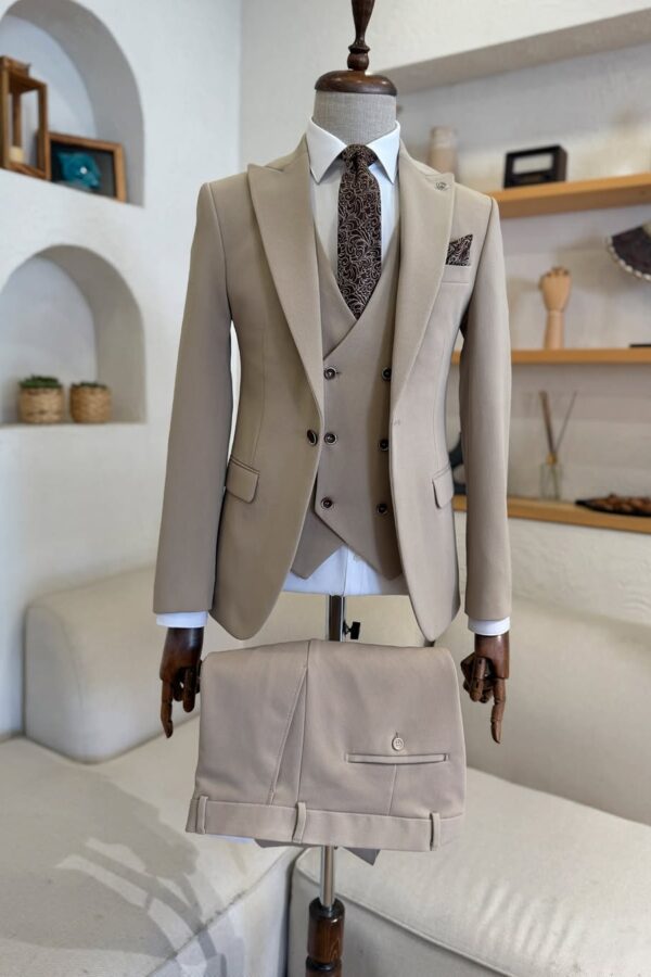 The Savannah Sandstone Beige Three Piece Suit