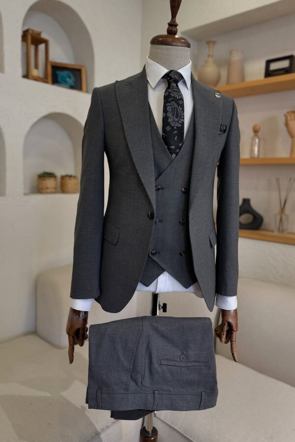 The Seattle Slate Herringbone Gray Suit